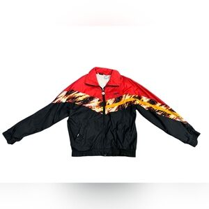 Members Only Vintage Jacket Rain Coat Red Yellow Black Size Medium.